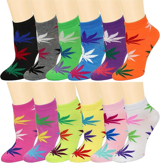 Falari 12 Pairs Women Novelty Ankle Socks Colorful ComfortSoft Lightweight Sports Athletic Socks