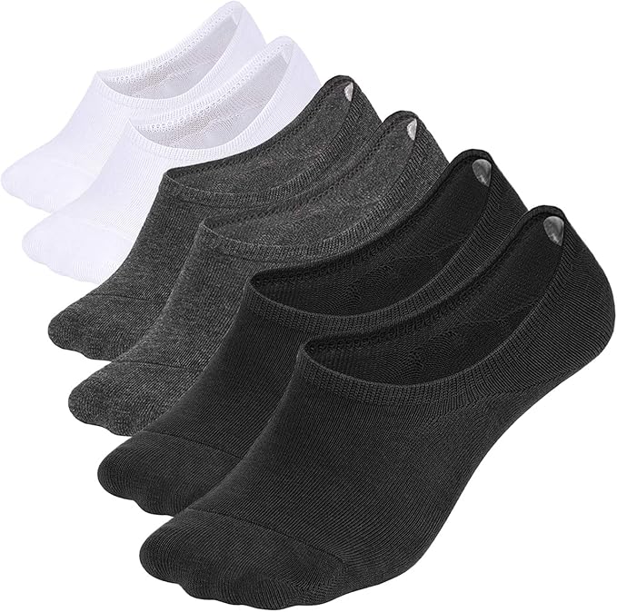 WHISPER DEER No Show Socks Men Invisible Low cut Loafer Sneaker Socks Non-Slip