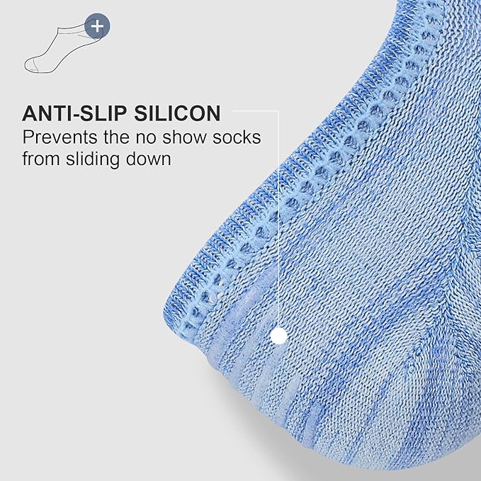 wernies No Show Socks Men, Low Cut Ankle Short Casual Cotton Socks with Non Slip Grips 6-10/11-13