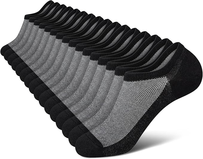 wernies No Show Socks Men, Low Cut Ankle Short Casual Cotton Socks with Non Slip Grips 6-10/11-13