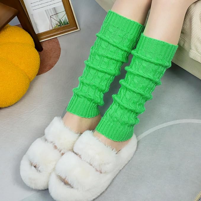 Womens Leg Warmers Winter Warm Knit Long Boot Socks Slouch Knee High 80s for Party