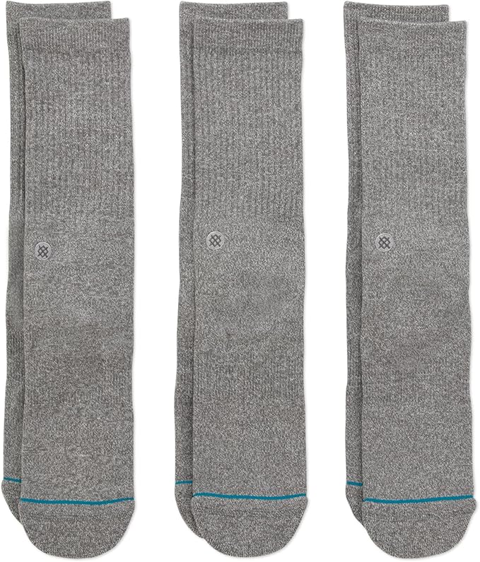 Stance Icon Classic Casual Crew Socks 3-Pack, Cotton Blend and Cushioning Arch Support