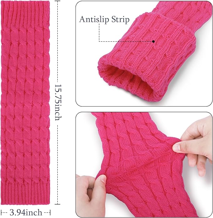 Womens Leg Warmers Winter Warm Knit Long Boot Socks Slouch Knee High 80s for Party