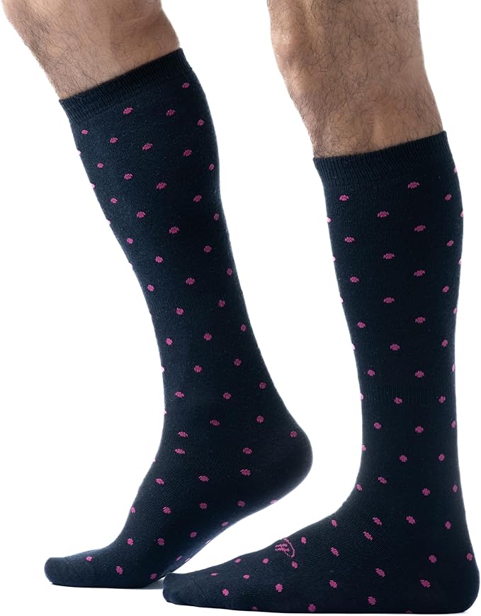 Pierre Henry Over the Calf Socks for Men (3 pairs) | Cotton Over the Calf Dress Socks | Long Socks Designed to Stay up 12+ hr