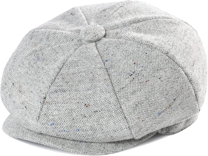 Boys Vintage Newsboy Cap Tweed Flat Beret Cabbie Hat for Kids Toddler Pageboy