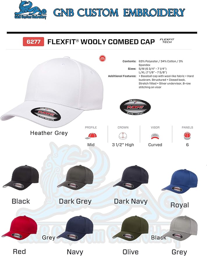 G&B American Flag Baseball Cap, 6277 Flex Fitted, Blackout Design, Patriotic US Flag Hat for Men and Women