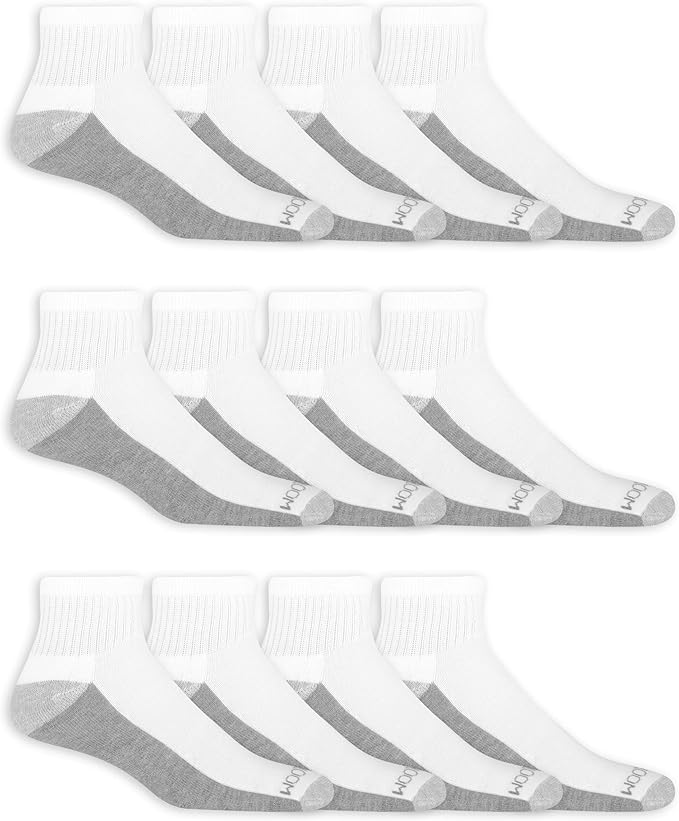 Fruit of the Loom Mens Dual Defense Ankle Socks (12 Pack)