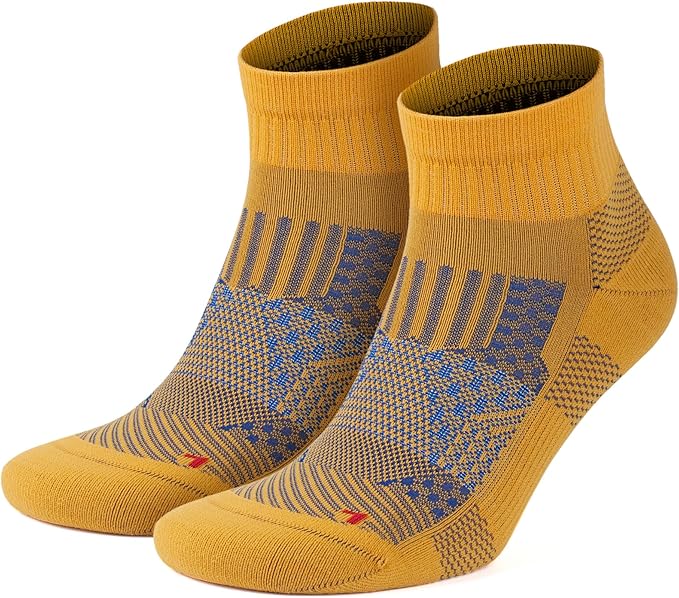 GoWith 2/4 Pairs Quarter Running Socks for Men & Women, Athletic Anti-Blister Cushioned Seamless Padded Ancle Socks