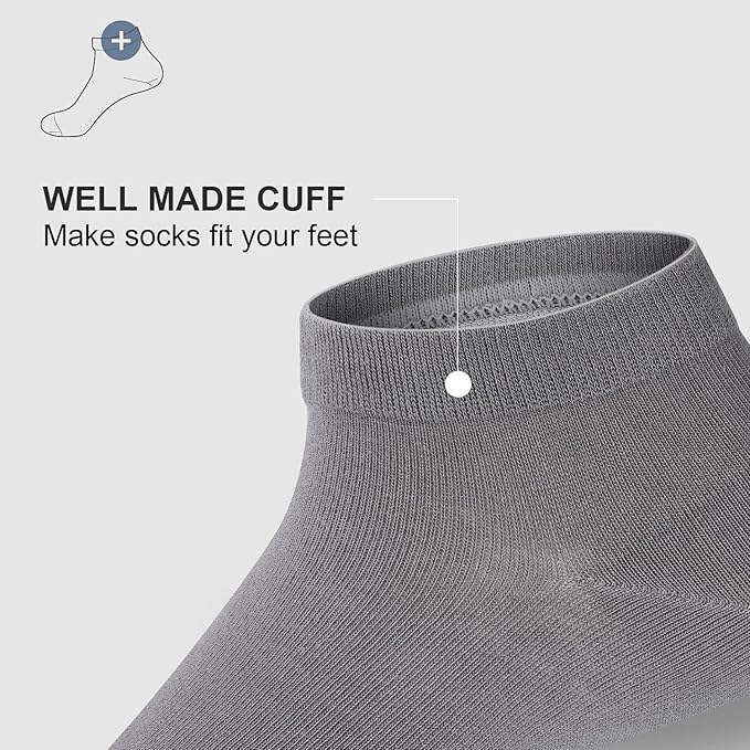 wernies No Show Socks Men, Low Cut Ankle Short Casual Cotton Socks with Non Slip Grips 6-10/11-13