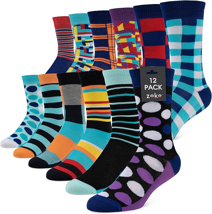 ZEKE Crazy Socks for Kids - Boys Funky Dress Socks - Funny Cool Silly Fun Socks - Wacky Novelty Gift
