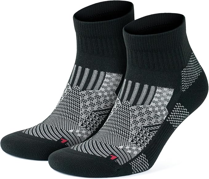 GoWith 2/4 Pairs Quarter Running Socks for Men & Women, Athletic Anti-Blister Cushioned Seamless Padded Ancle Socks