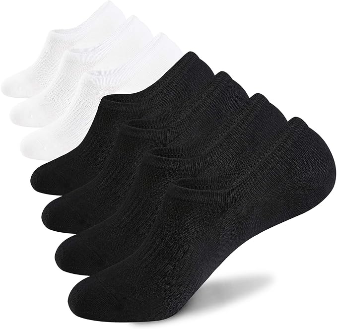 WANDER No Show Socks Mens 7/8 Pair Cotton Thin Non Slip Low Cut Men Invisible Sock 6-8/9-11/12-14