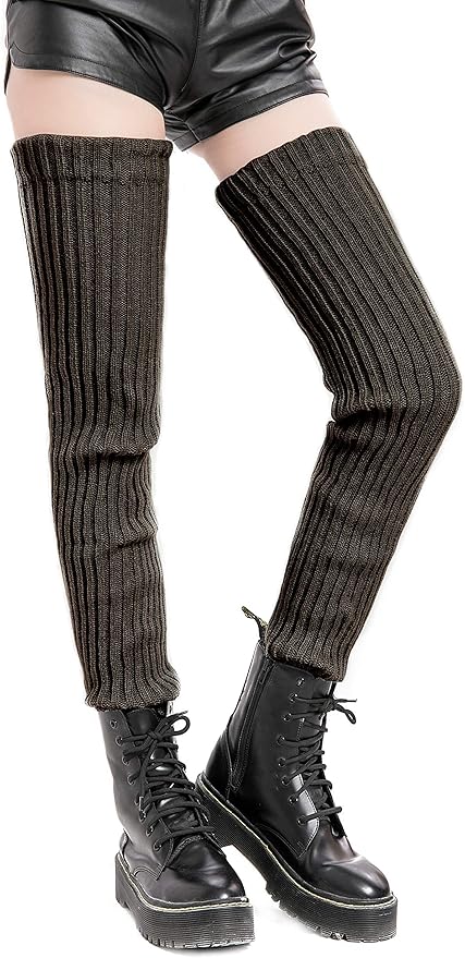 Leotruny Women's Winter Thick Knit Extra Long Thigh High Leg Warmers
