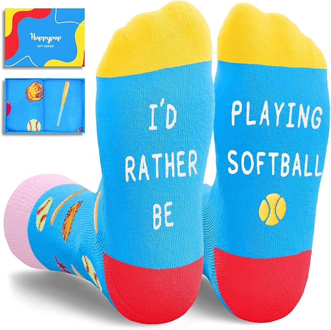 HAPPYPOP Gifts for Boys Girls - Basketball Baseball Hockey Football Softball Socks