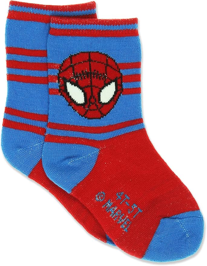 Super Hero Adventures Spider-Man Boys Toddler 6 pack Crew Socks