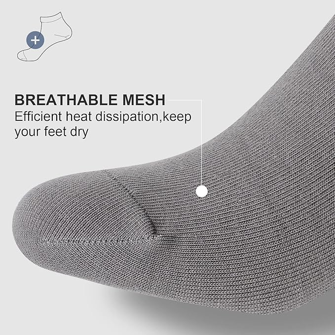 wernies No Show Socks Men, Low Cut Ankle Short Casual Cotton Socks with Non Slip Grips 6-10/11-13