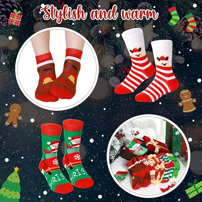 Shinymoon 12 Pairs Kids Breast Cancer Awareness Socks Pink Ribbon Crew Socks for Children Boys Girls Novelty Crazy Gifts