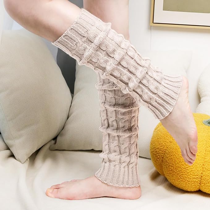 Womens Leg Warmers Winter Warm Knit Long Boot Socks Slouch Knee High 80s for Party