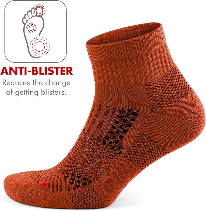 GoWith 2/4 Pairs Quarter Running Socks for Men & Women, Athletic Anti-Blister Cushioned Seamless Padded Ancle Socks