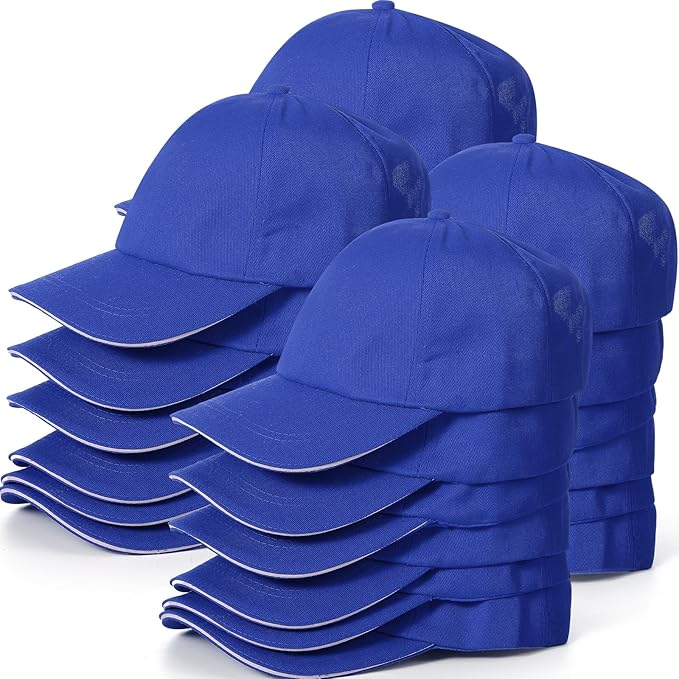 Kids Baseball Caps Youth Adjustable Plain Baseball Hats Cotton Blank Hats Bulk for Girls Boys Sport Team