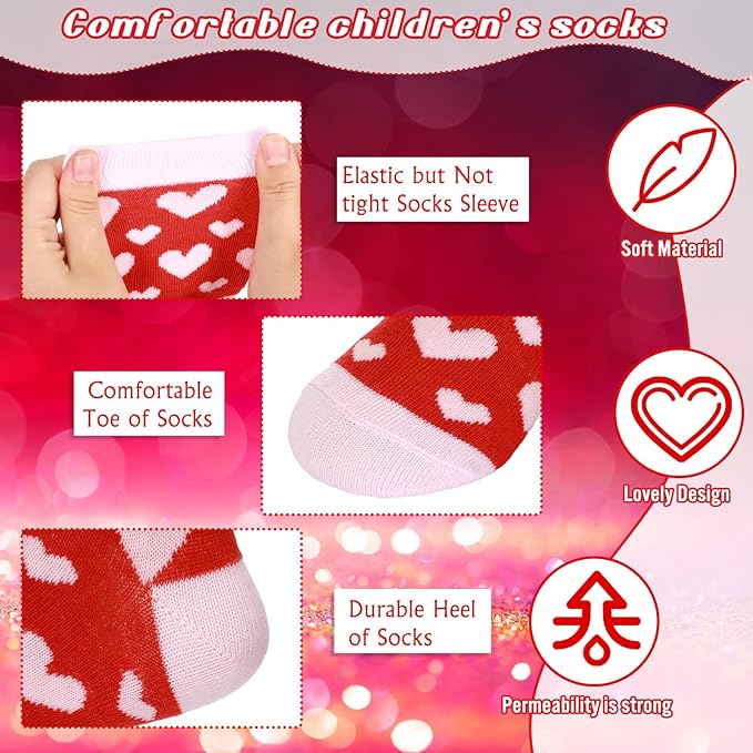 Shinymoon 12 Pairs Kids Breast Cancer Awareness Socks Pink Ribbon Crew Socks for Children Boys Girls Novelty Crazy Gifts