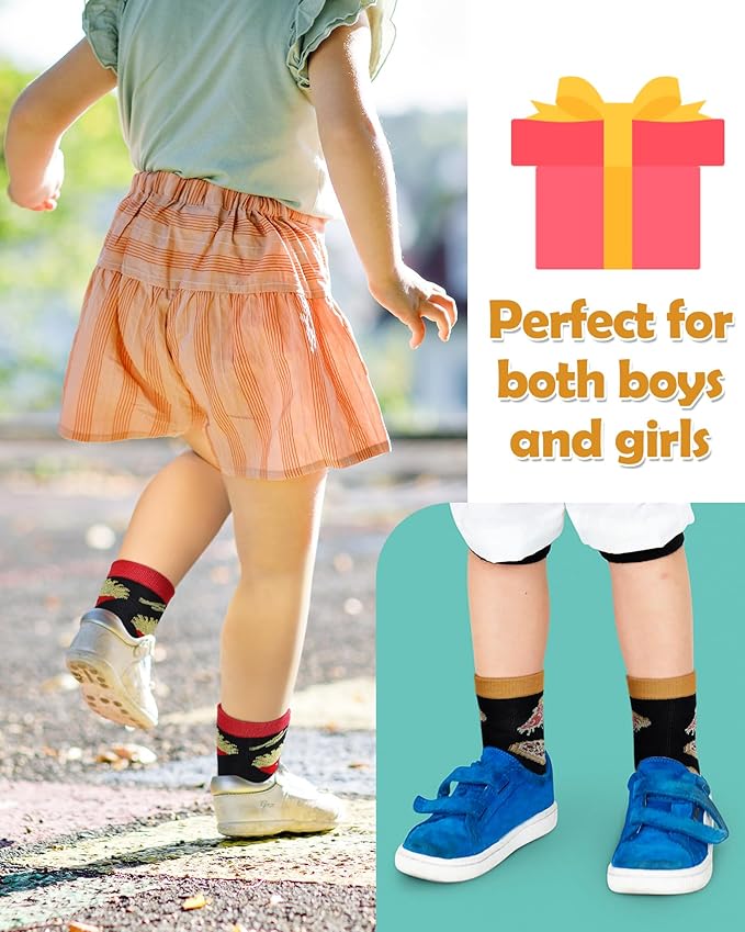 Leumoi 8 Pack Novelty Food Socks for Kids Boys Funny Silly Socks 4-7 Years Wacky Gift Snack Food Theme for Girls Kids Boys Birthday