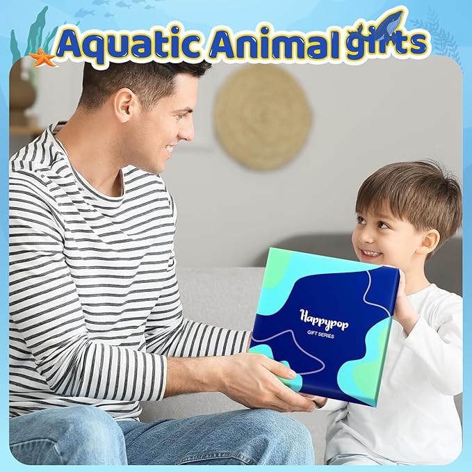 HAPPYPOP Turtle Shark Gifts for Teen Boys - Ocean Animal Lover Gifts for Adult, Tortoise Socks Kids 4-18 Years