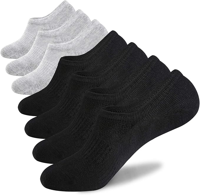 WANDER No Show Socks Mens 7/8 Pair Cotton Thin Non Slip Low Cut Men Invisible Sock 6-8/9-11/12-14
