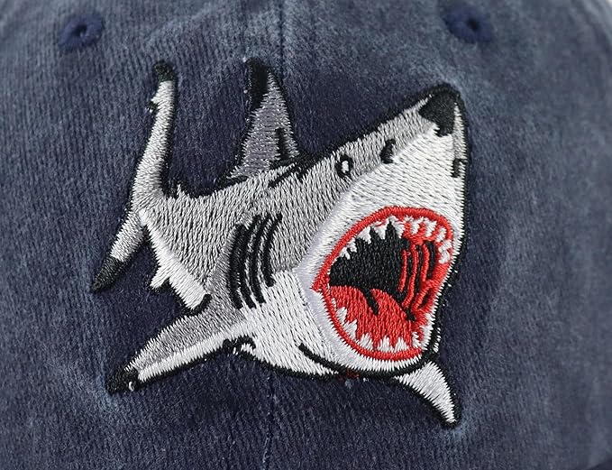 Sharks Kids Hat for Boys Girls Ages 3-10, Cute Adjustable Embroidery Cotton Cowboy Baseball Cap