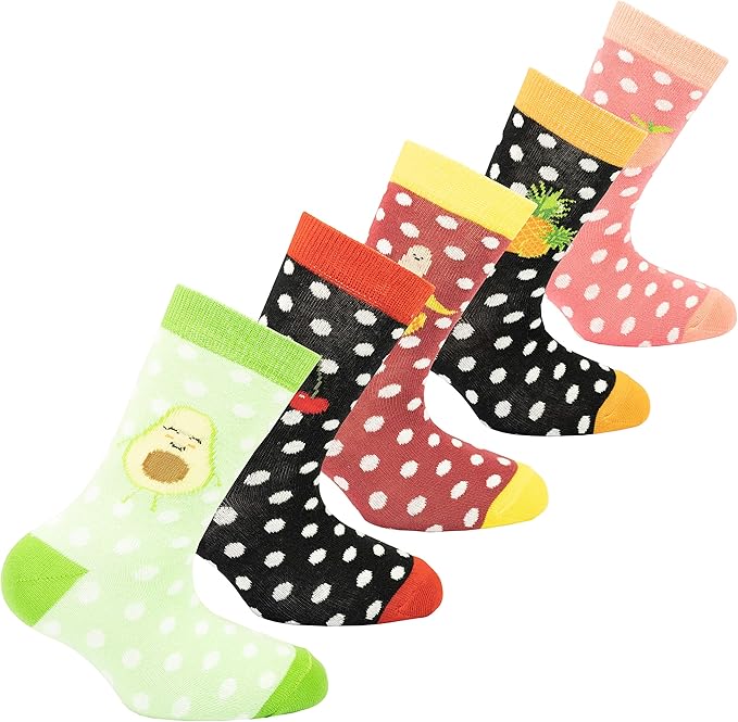 socks n socks-Kids 5-pair Fun Cool Cotton Colorful Dress Crew Socks Gift Box