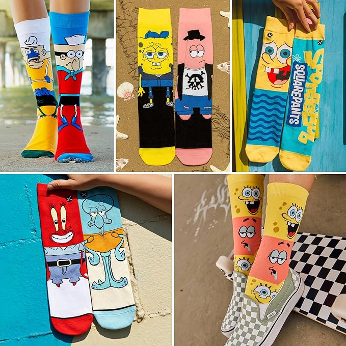 Odd Sox – Big Kids 8-Pack Novelty Themed Crew Socks Bundle-Shoe Sizes 3–5 –Soft, Comfortable, Great Durable Gift for Kids