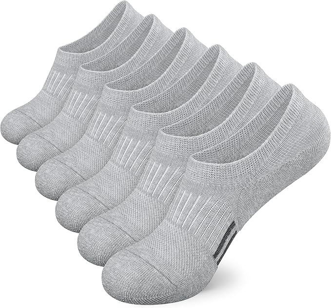 Airacker No Show Socks Womens Athletic Cushioned Low Cut Sports Running Ankle Socks for Women 6 Pairs