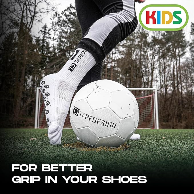 Tapedesign - "Kids 1 Pair Non-Slip Soccer Socks for Boys, Girls & Youth (Age 5-11)