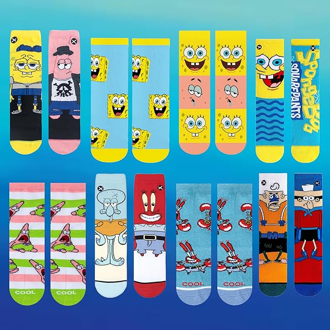 Odd Sox – Big Kids 8-Pack Novelty Themed Crew Socks Bundle-Shoe Sizes 3–5 –Soft, Comfortable, Great Durable Gift for Kids