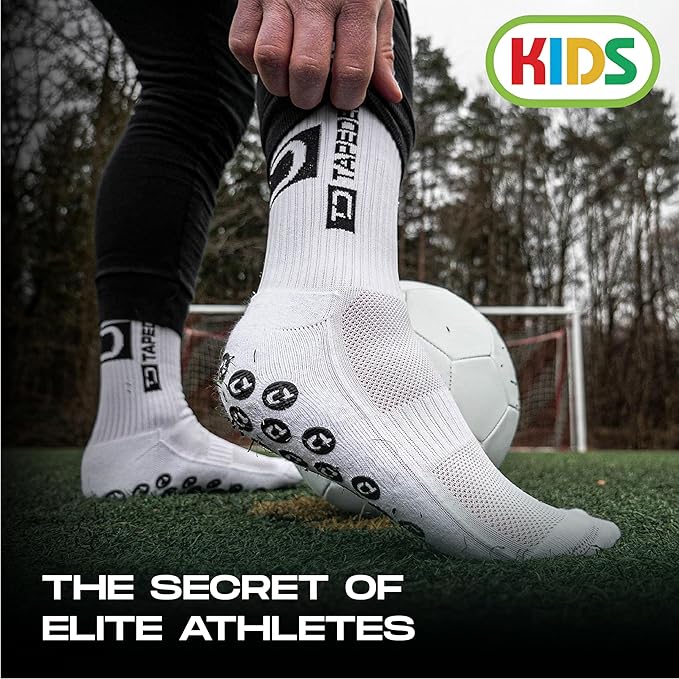Tapedesign - "Kids 1 Pair Non-Slip Soccer Socks for Boys, Girls & Youth (Age 5-11)