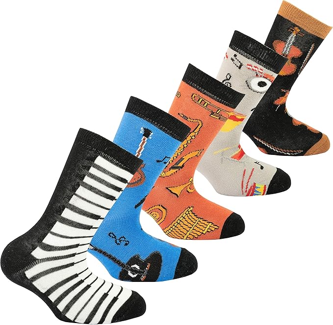 socks n socks-Kids 5-pair Fun Cool Cotton Colorful Dress Crew Socks Gift Box