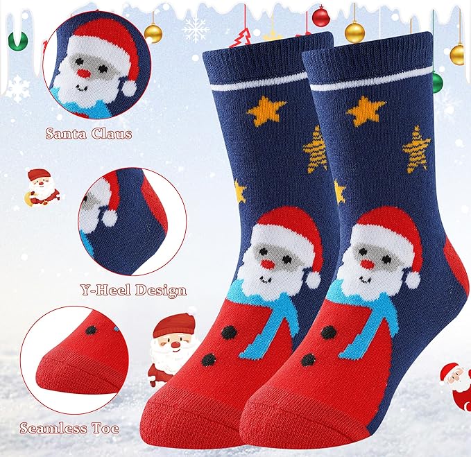 BONANGEL Boys Socks 5-8 Years Old, Fun Novelty Animal Food Space Crazy Funny Cute Kids Socks 8-10 10-12 Years 5 Pairs