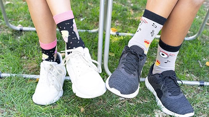 socks n socks-Kids 5-pair Fun Cool Cotton Colorful Dress Crew Socks Gift Box