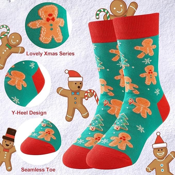 BONANGEL Boys Socks 5-8 Years Old, Fun Novelty Animal Food Space Crazy Funny Cute Kids Socks 8-10 10-12 Years 5 Pairs