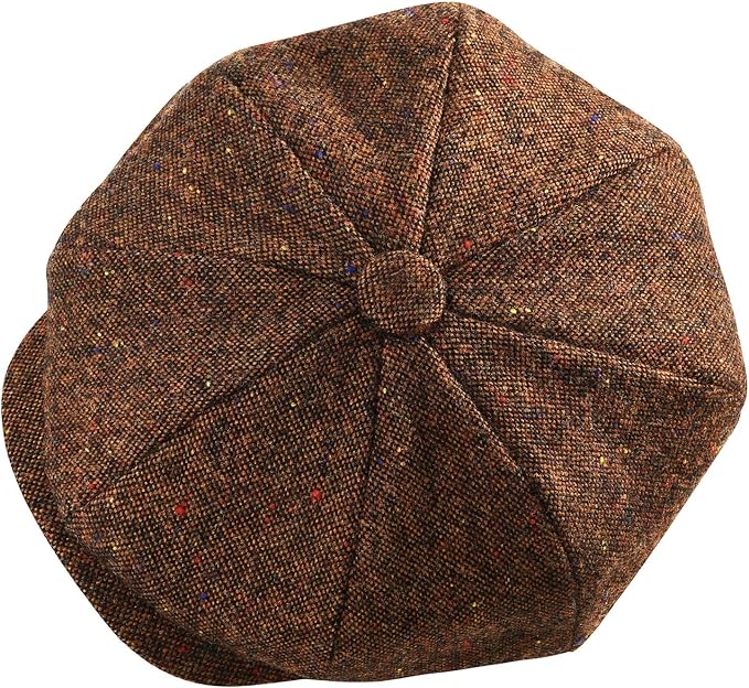 Boys Vintage Newsboy Cap Tweed Flat Beret Cabbie Hat for Kids Toddler Pageboy