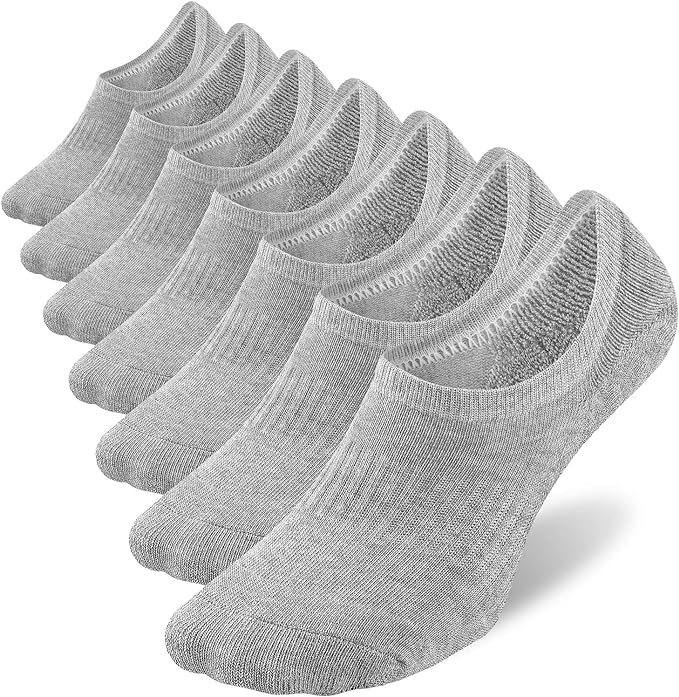 WANDER No Show Socks Mens 7/8 Pair Cotton Thin Non Slip Low Cut Men Invisible Sock 6-8/9-11/12-14