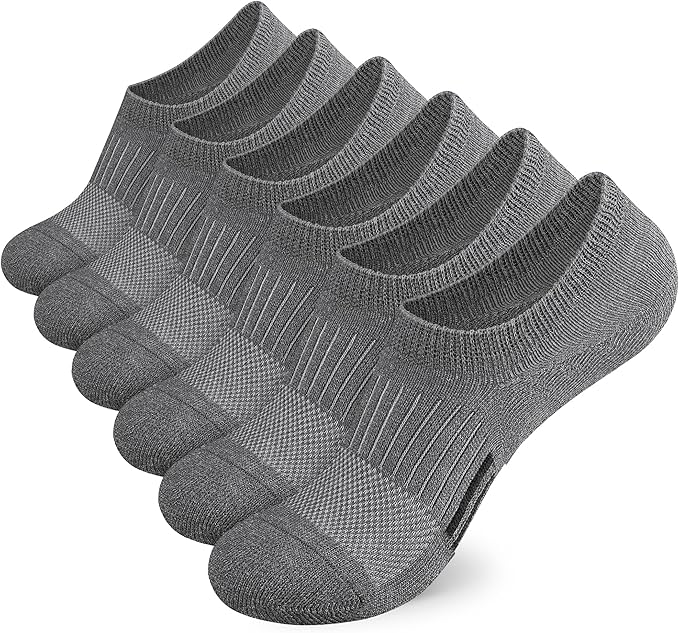 Airacker No Show Socks Womens Athletic Cushioned Low Cut Sports Running Ankle Socks for Women 6 Pairs