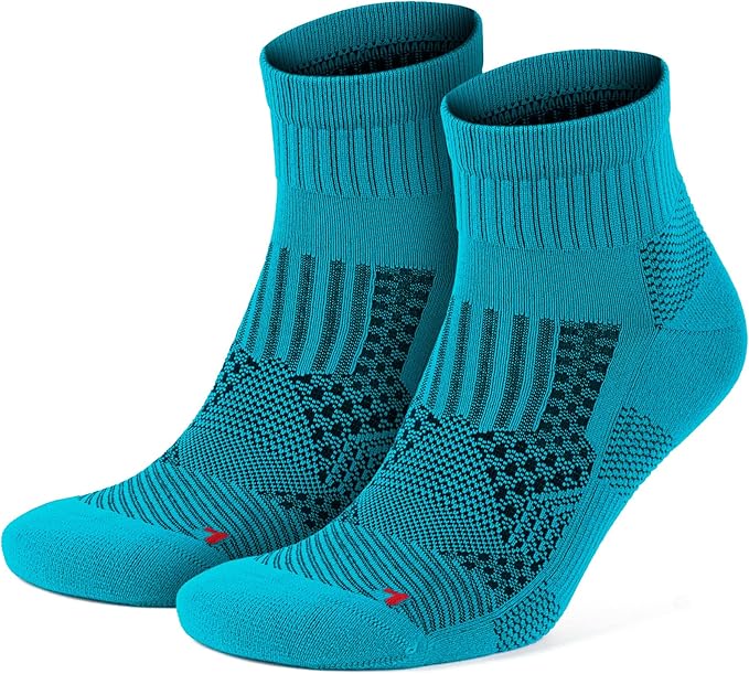 GoWith 2/4 Pairs Quarter Running Socks for Men & Women, Athletic Anti-Blister Cushioned Seamless Padded Ancle Socks