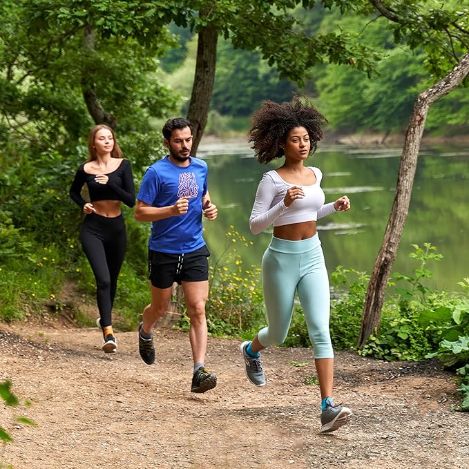 GoWith 2/4 Pairs Quarter Running Socks for Men & Women, Athletic Anti-Blister Cushioned Seamless Padded Ancle Socks