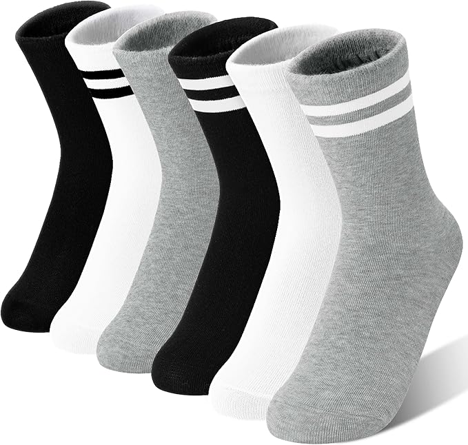 Kids Boys Fun Cotton Crew Socks Funny Crazy Cartoon Novelty Space Trucks Star Dress Socks 6 Pairs