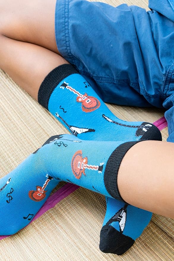 socks n socks-Kids 5-pair Fun Cool Cotton Colorful Dress Crew Socks Gift Box