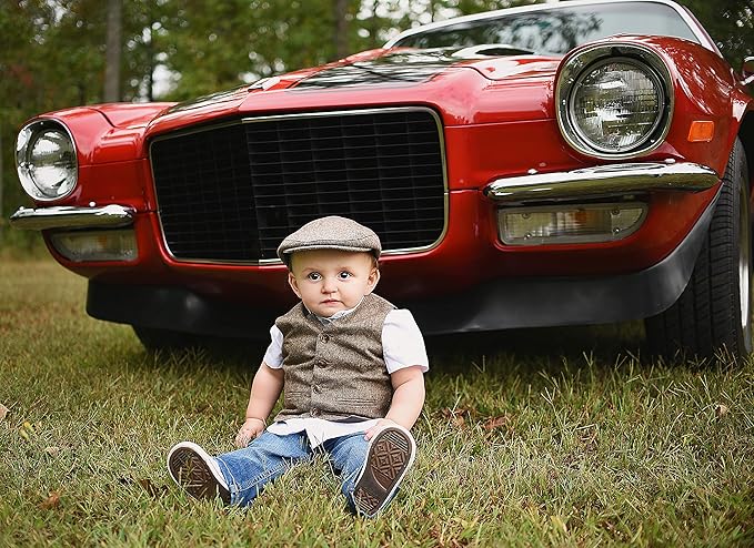 Born to Love Flat Scally Cap Boy's Tweed Page Boy Newsboy Baby Kids Driver Cap Hat