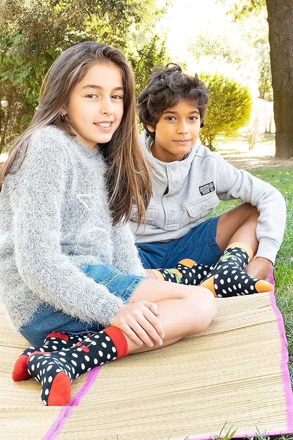 socks n socks-Kids 5-pair Fun Cool Cotton Colorful Dress Crew Socks Gift Box