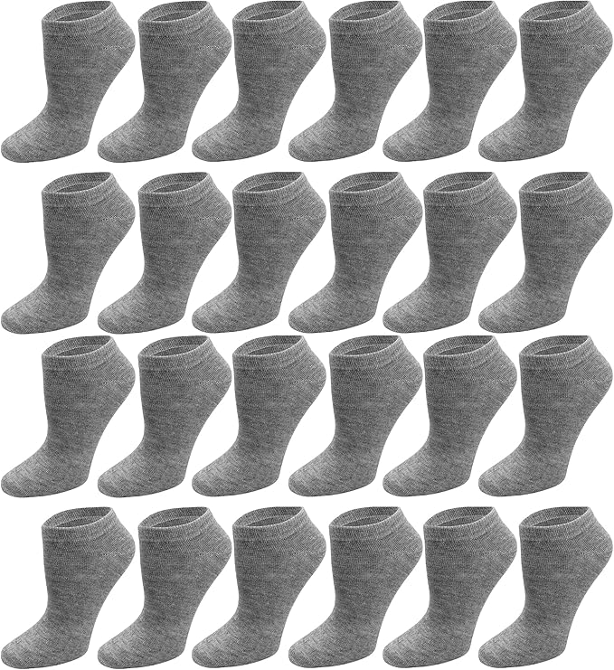 Winterlace 24 Pairs Ankle Socks for Women & Girls Bulk Pack, Fun Cute Low Cut No Show, Colorful Soft